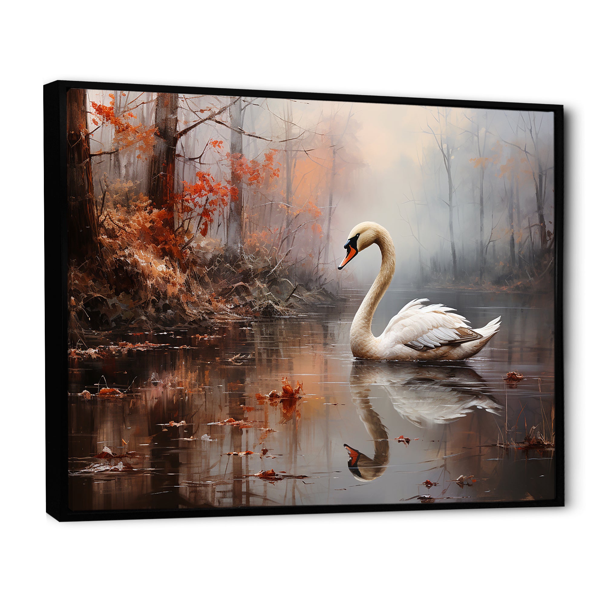 Swan In The Mist - Swans Wall Decor
