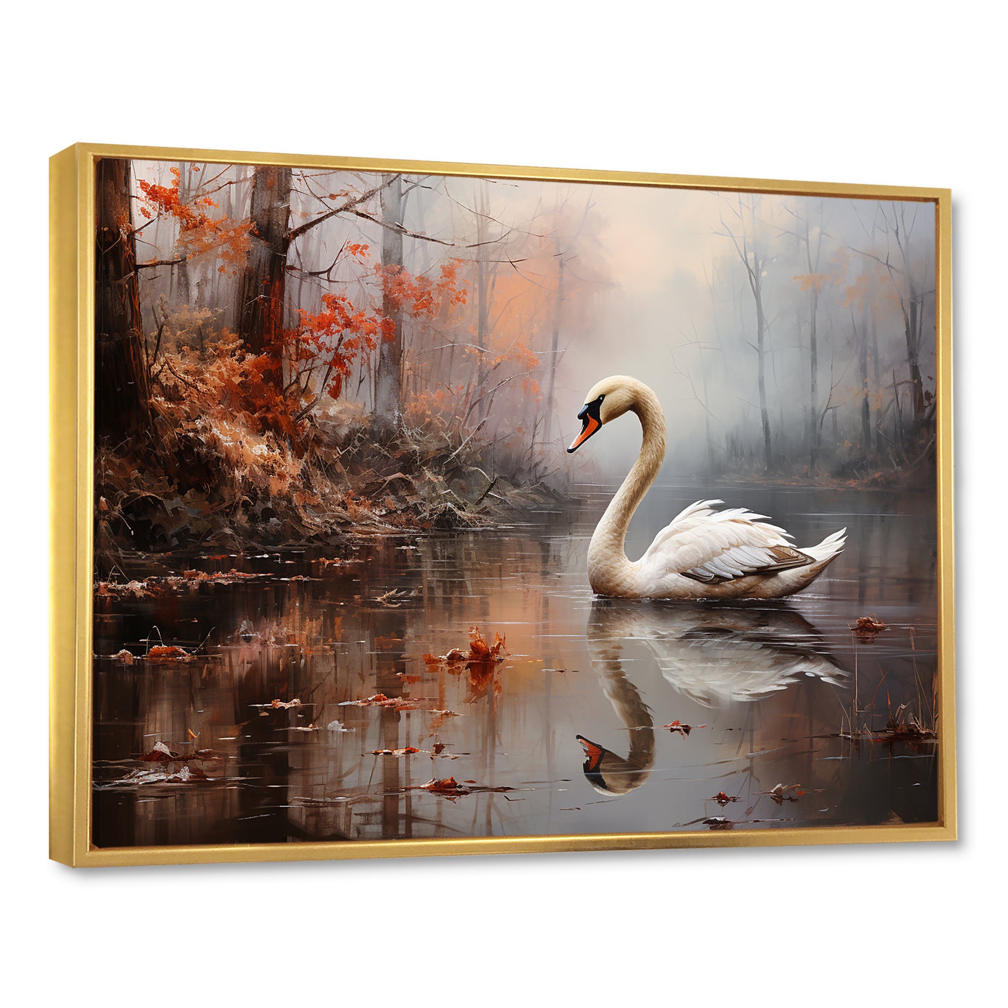 Swan In The Mist - Swans Wall Decor