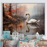 Swan In The Mist - Swans Wall Decor