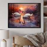 Swan Lake Twilight - Swans Wall Art Prints