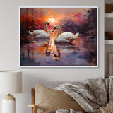 Swan Lake Twilight - Swans Wall Art Prints