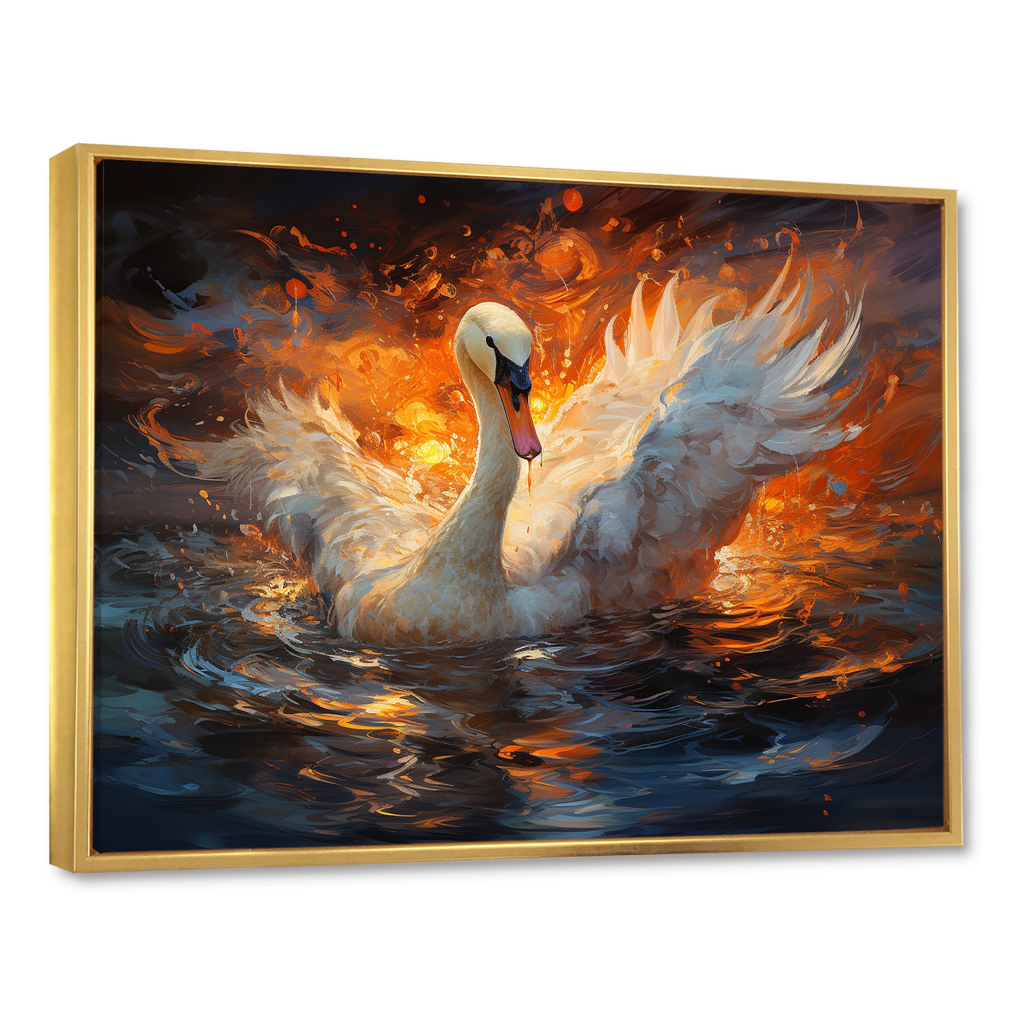 Swans Voyage - Peach Swans Wall Art
