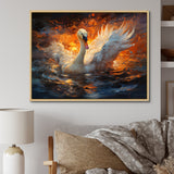 Swans Voyage - Peach Swans Wall Art