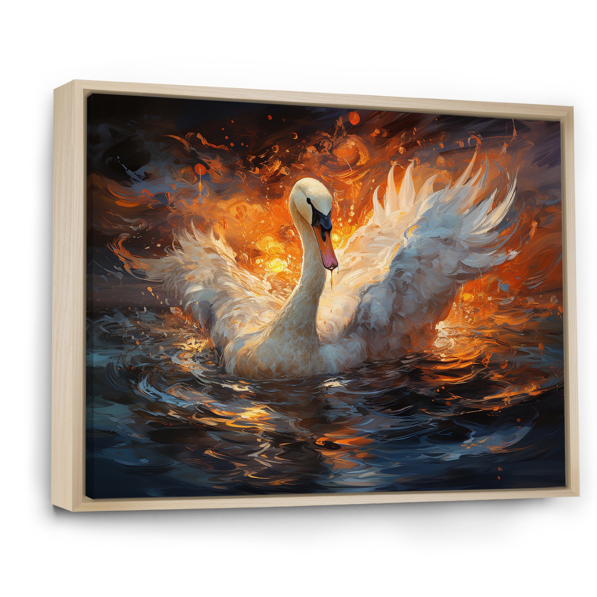 Swans Voyage - Peach Swans Wall Art