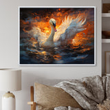 Swans Voyage - Peach Swans Wall Art