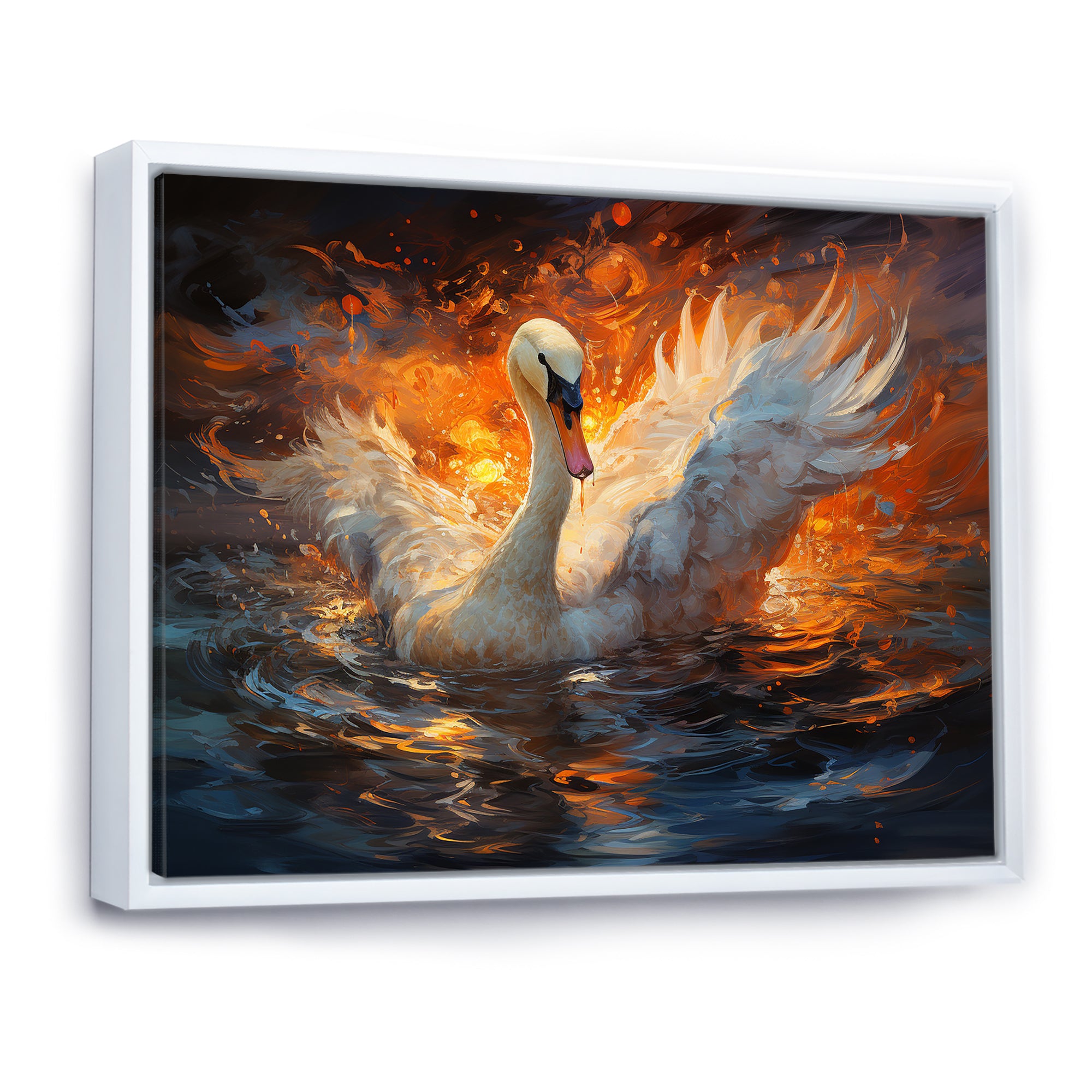 Swans Voyage - Peach Swans Wall Art