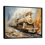 Vintage White Train Dream - Train Canvas Wall Art