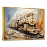 Vintage White Train Dream - Train Canvas Wall Art
