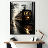 Train In The Dusk Charm In Winter - Train Canvas Wall Art