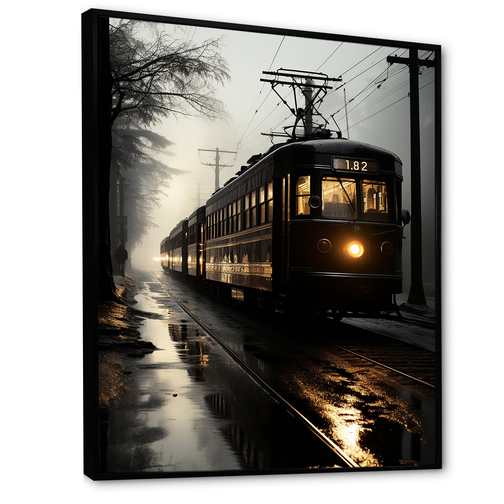 Train In The Dusk Charm In Winter - Train Canvas Wall Art