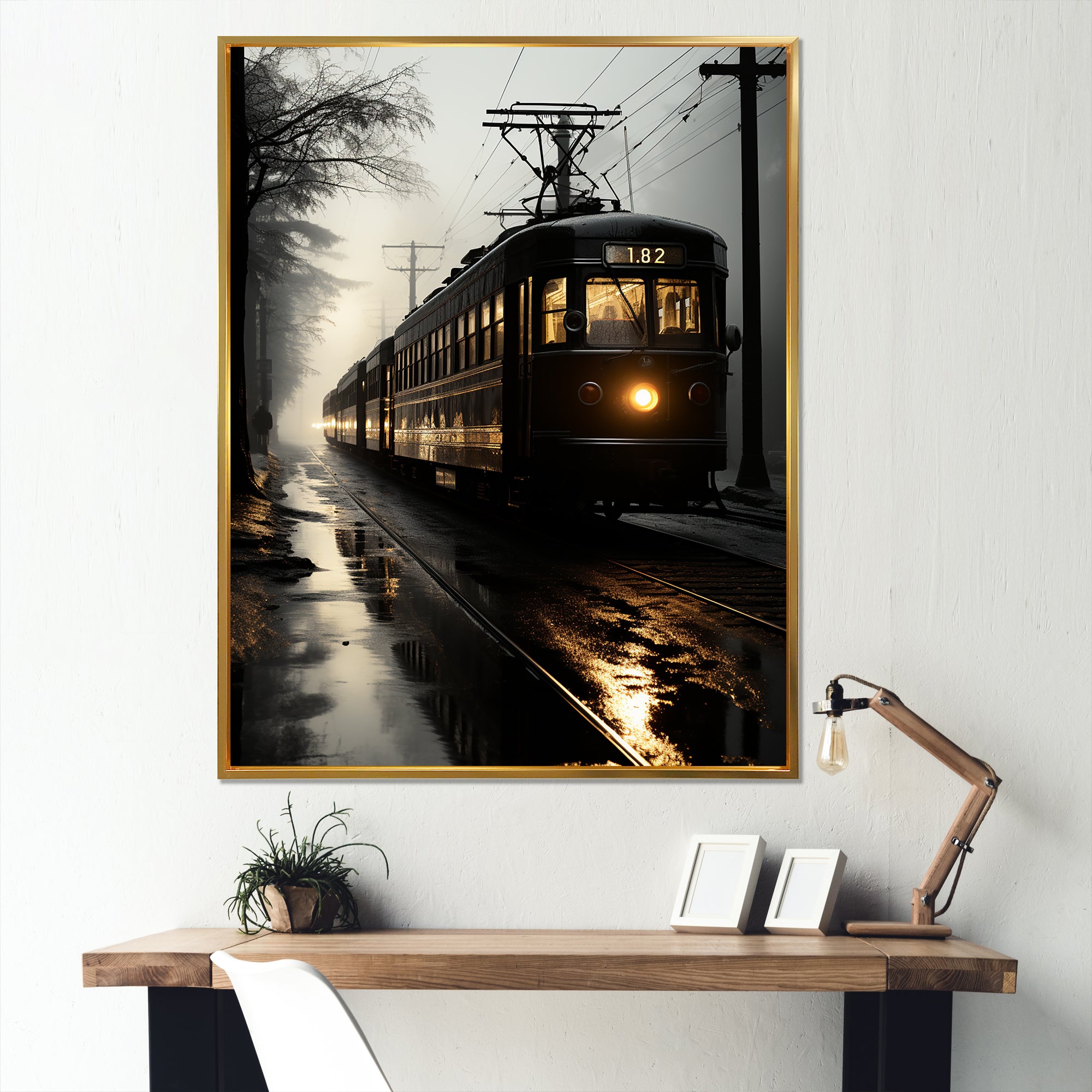 Train In The Dusk Charm In Winter - Train Canvas Wall Art