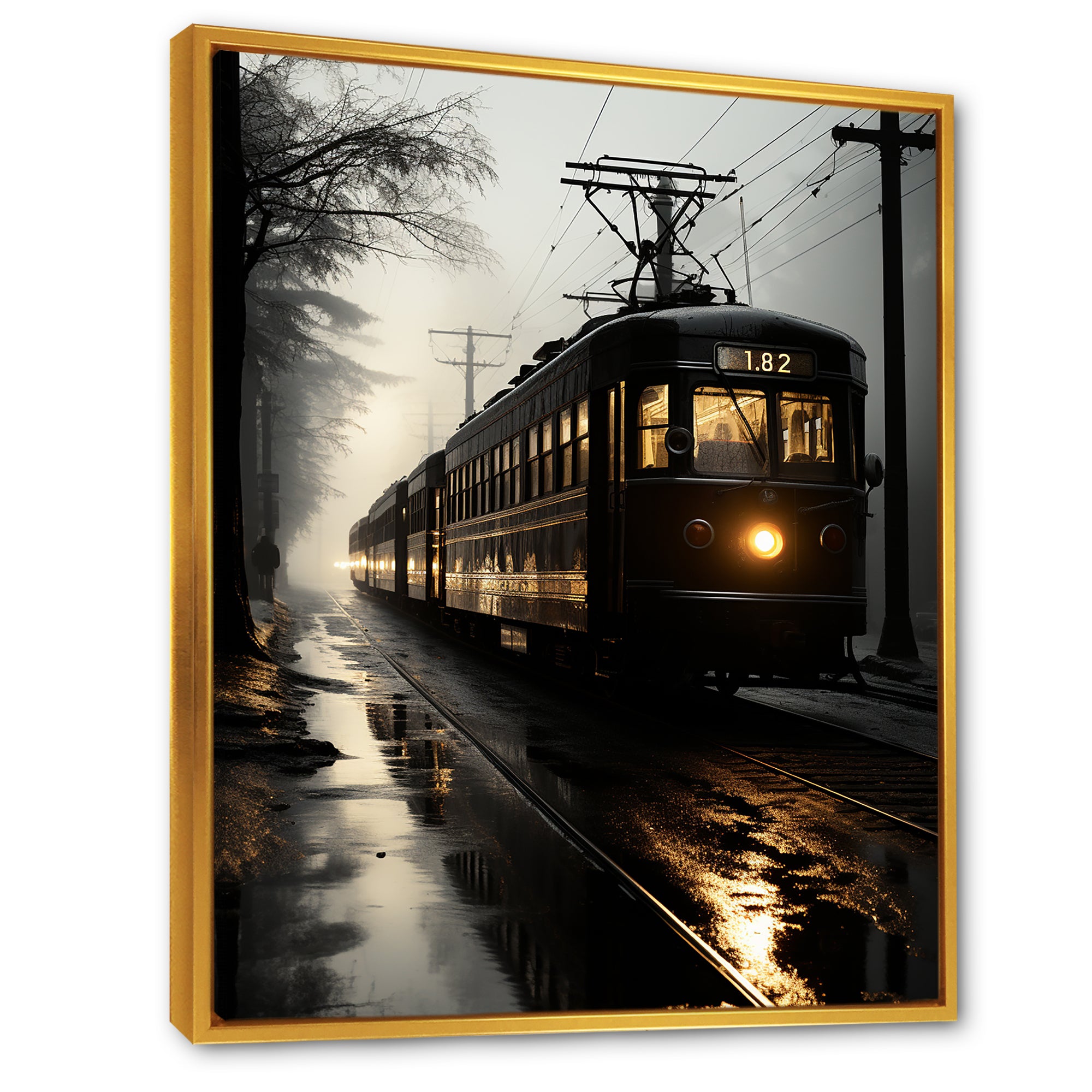 Train In The Dusk Charm In Winter - Train Canvas Wall Art