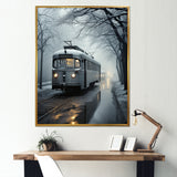 Train Charm In Winter Photo - Train Canvas Wall Art