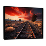 Train Tracks Red Scenery - Train Canvas Wall Art