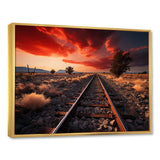 Train Tracks Red Scenery - Train Canvas Wall Art