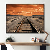 Train Tracks Minimalism Scenery - Train Canvas Wall Art