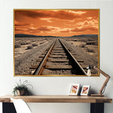 Train Tracks Minimalism Scenery - Train Canvas Wall Art