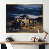 Truck Charm In Winter Photography - Pickup Truck Canvas Wall Art