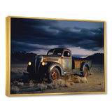 Truck Charm In Winter Photography - Pickup Truck Canvas Wall Art