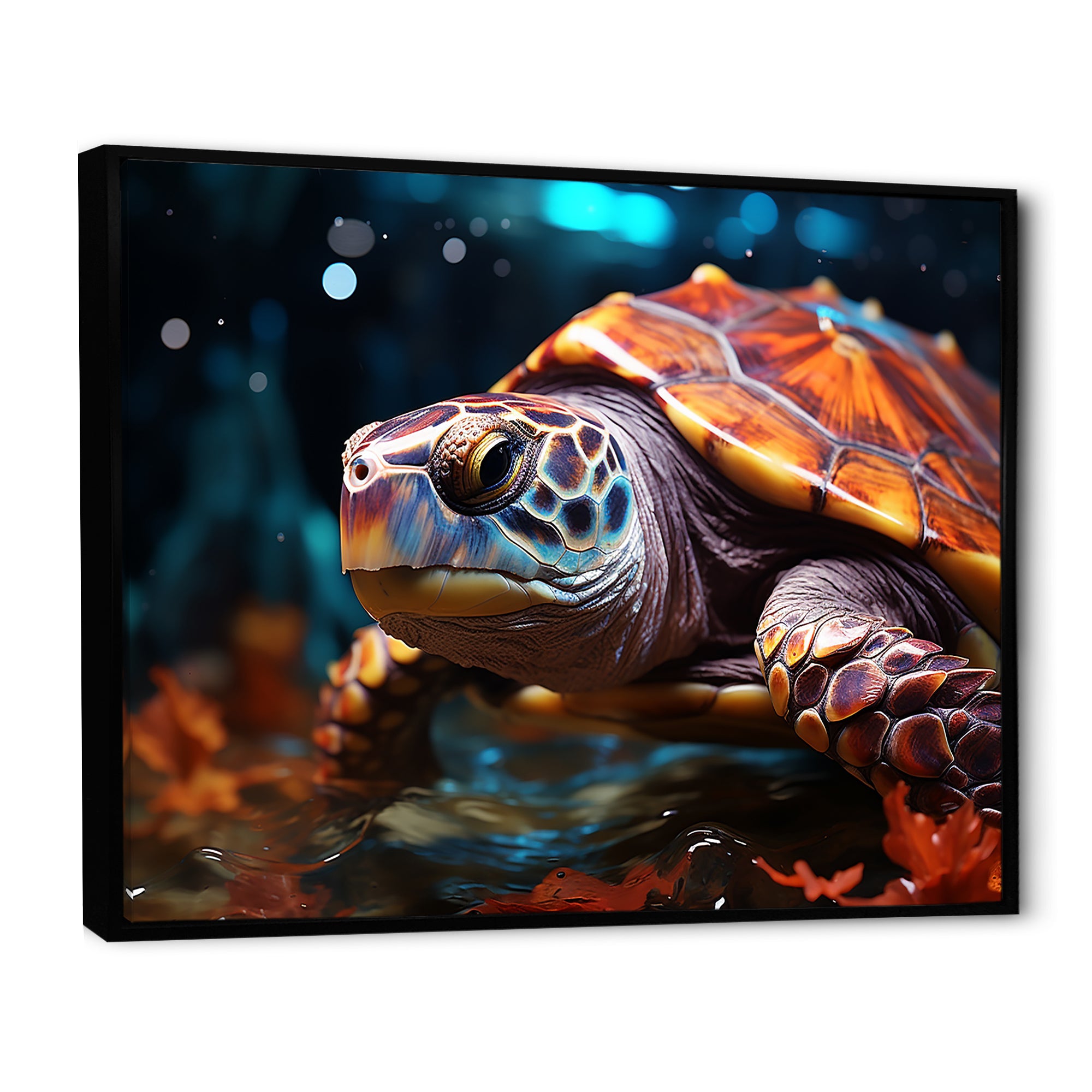 Abstract Aquatic Journey - Turtle Home Decor Art