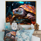 Abstract Aquatic Journey - Turtle Home Decor Art