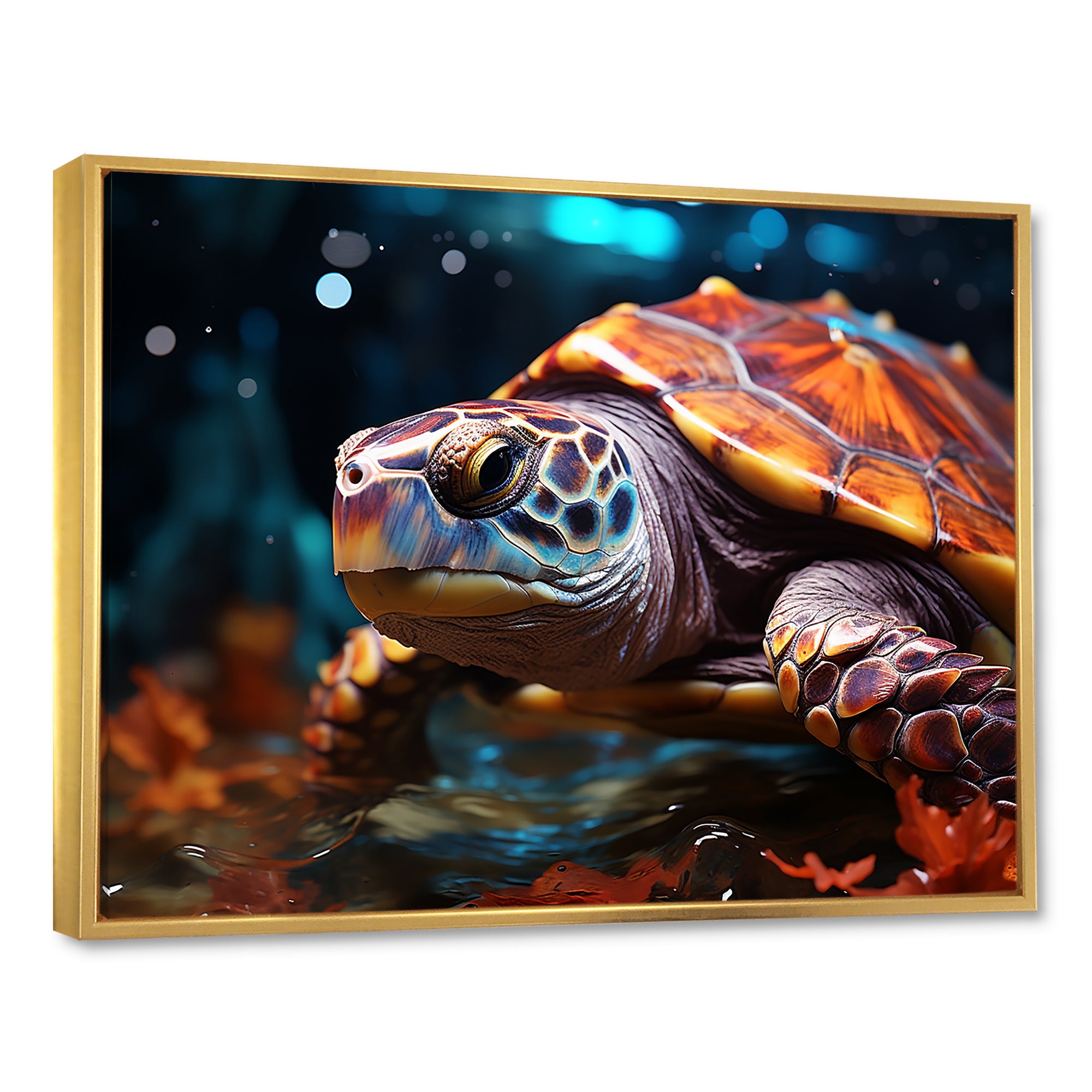 Abstract Aquatic Journey - Turtle Home Decor Art