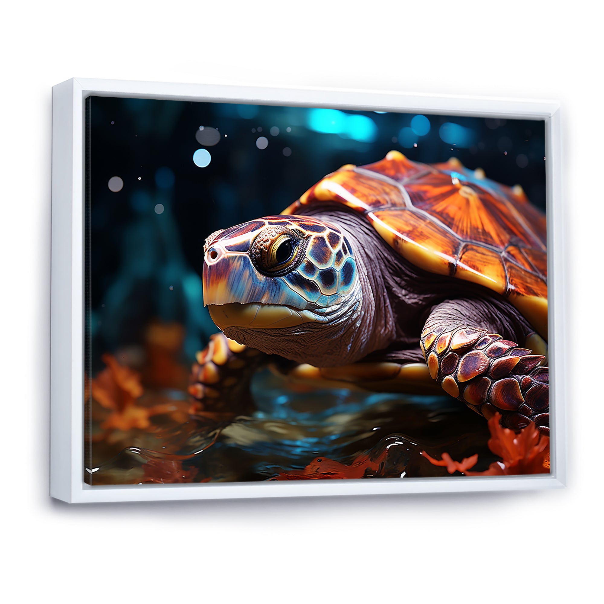 Abstract Aquatic Journey - Turtle Home Decor Art