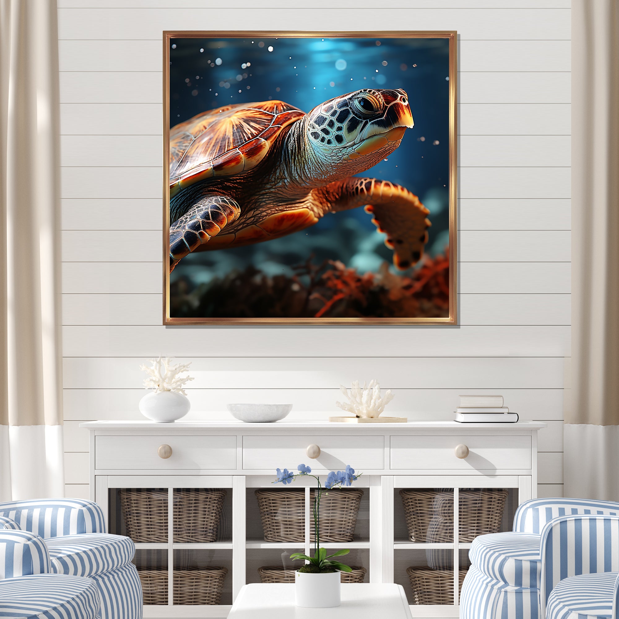 Abstract Harmony - Turtle Bedroom Wall Art