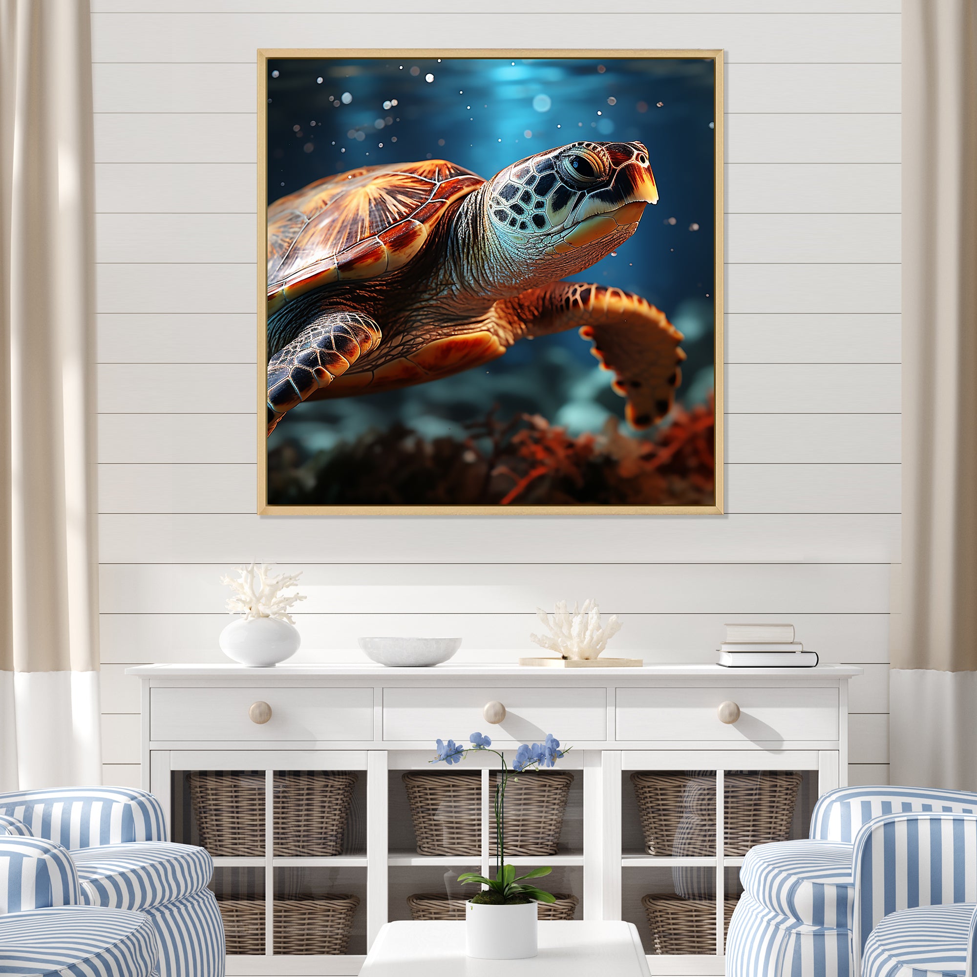 Abstract Harmony - Turtle Bedroom Wall Art