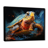 Abstract Representation Of A Turtles Aquatic Jour - Turtle Canvas Wall Art