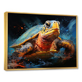 Abstract Representation Of A Turtles Aquatic Jour - Turtle Canvas Wall Art