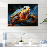 Abstract Representation Of A Turtles Aquatic Jour - Turtle Canvas Wall Art