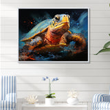 Abstract Representation Of A Turtles Aquatic Jour - Turtle Canvas Wall Art
