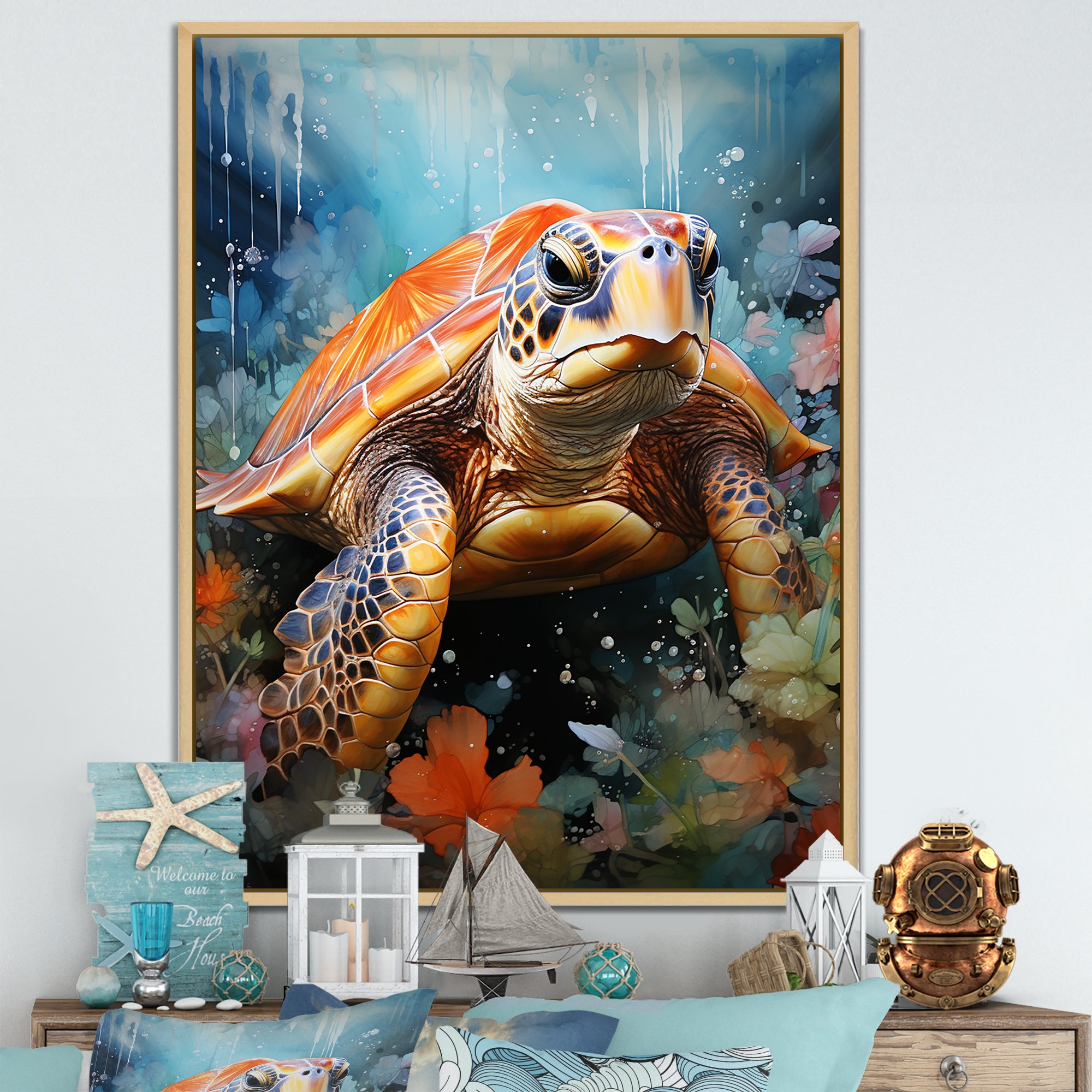 Abstract Representation Of A Turtles Harmony - Turtle Wall Decor