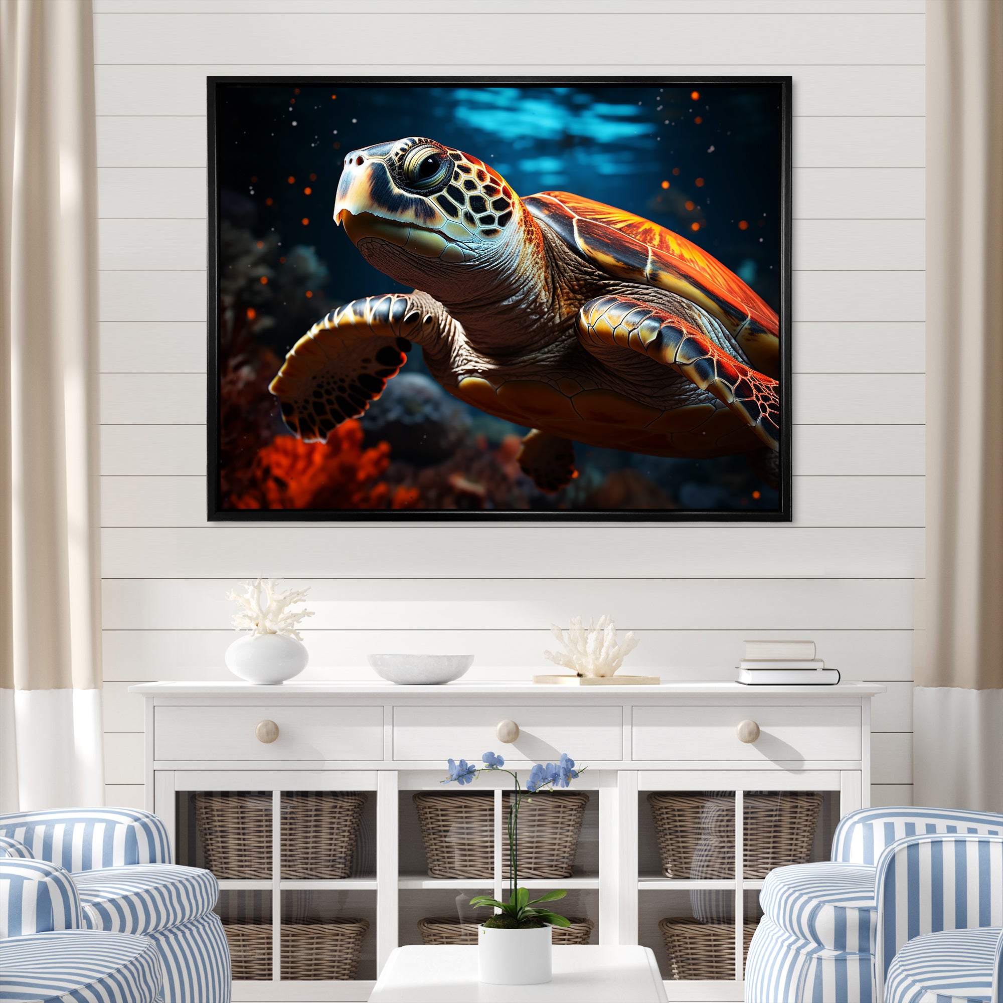 Abstract Representation Of A Turtles Serenity - Turtle Wall Art Prints