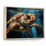 Abstract Representation Of A Turtles Swim - Blue Turtle Wall Art