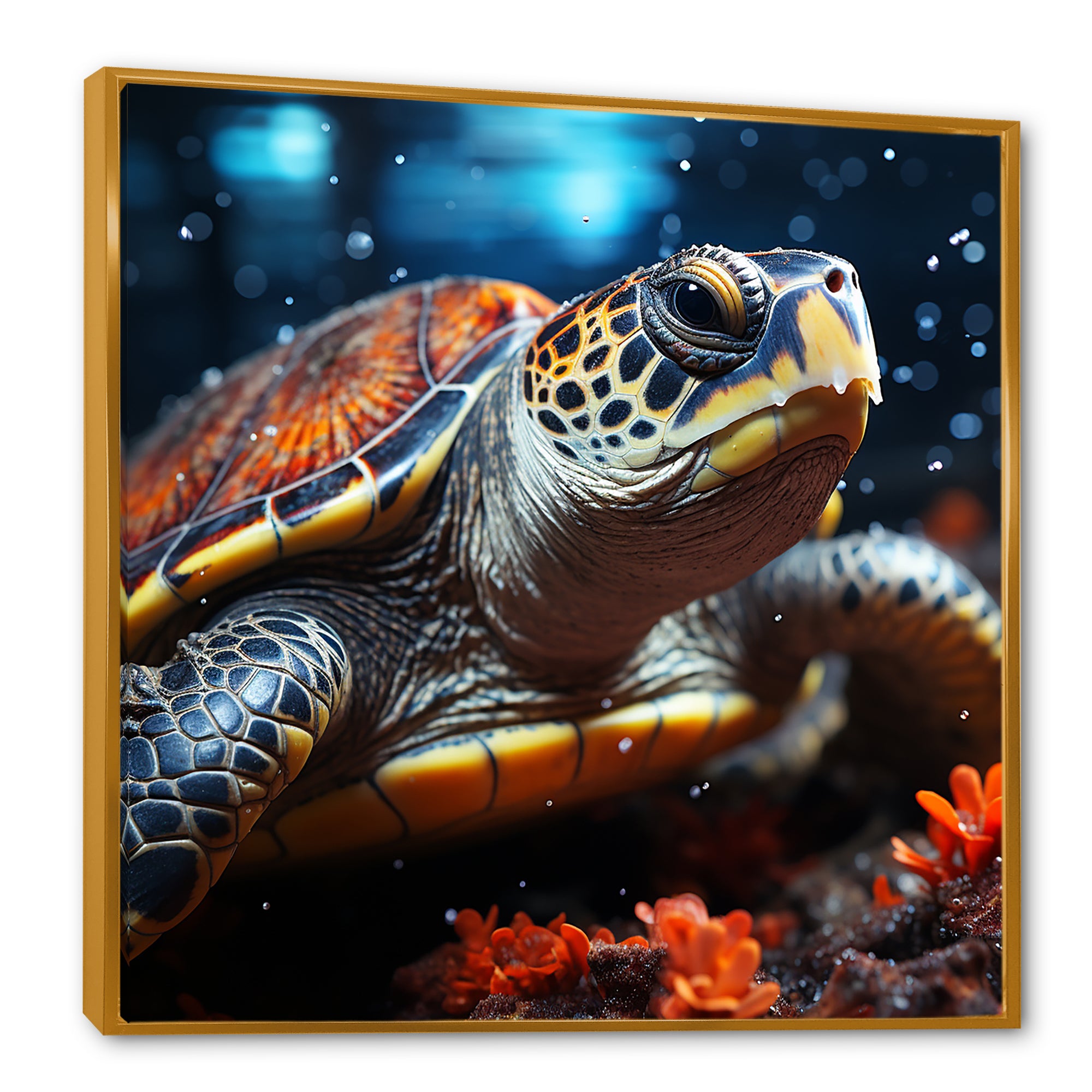 Abstract Swim - Turtle Home Decor Art