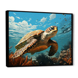 Classic Art Depiction Of A Turtles Coastal Life - Turtle Wall Decor