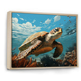 Classic Art Depiction Of A Turtles Coastal Life - Turtle Wall Decor