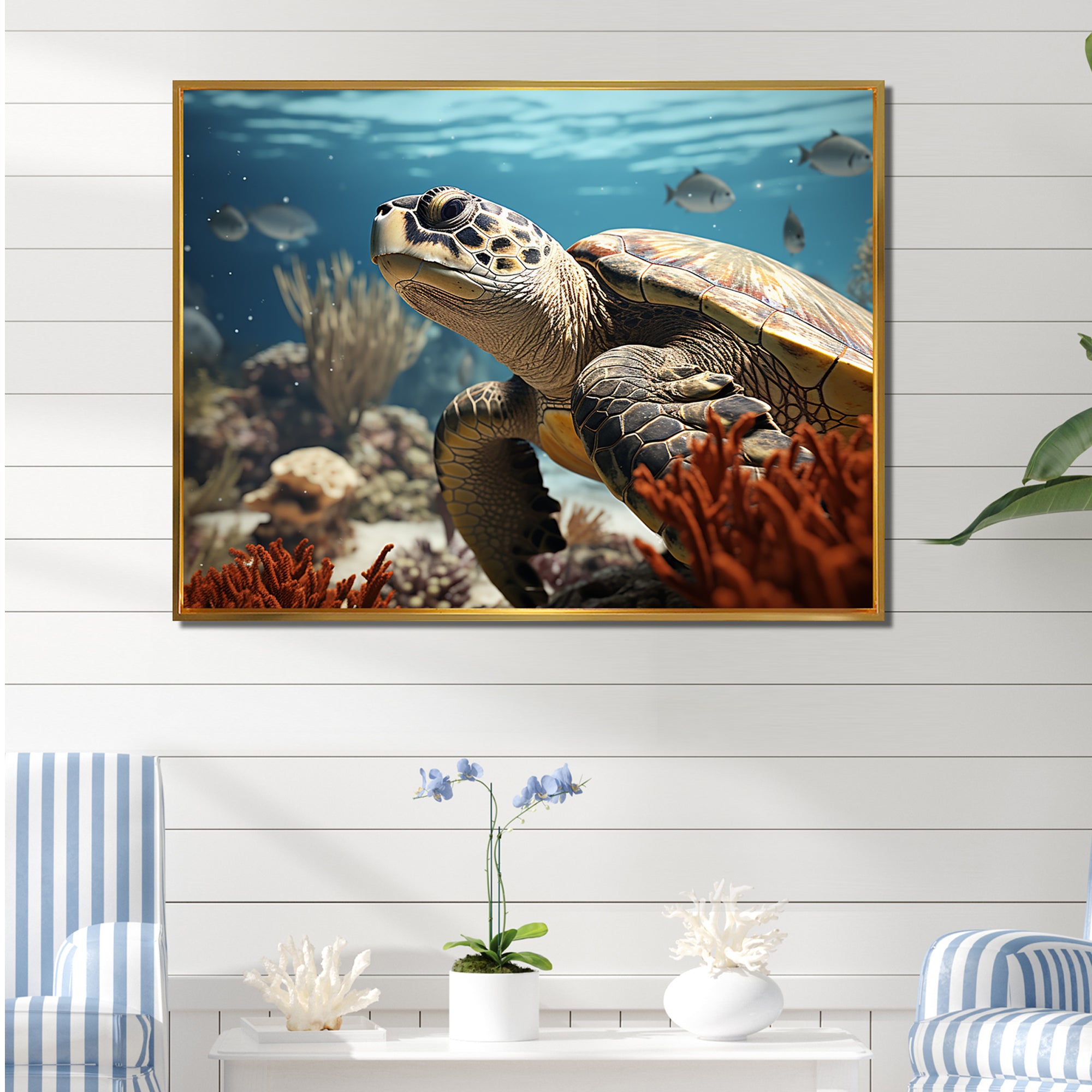 Classic Coastal Life - Turtle Wall Art Prints