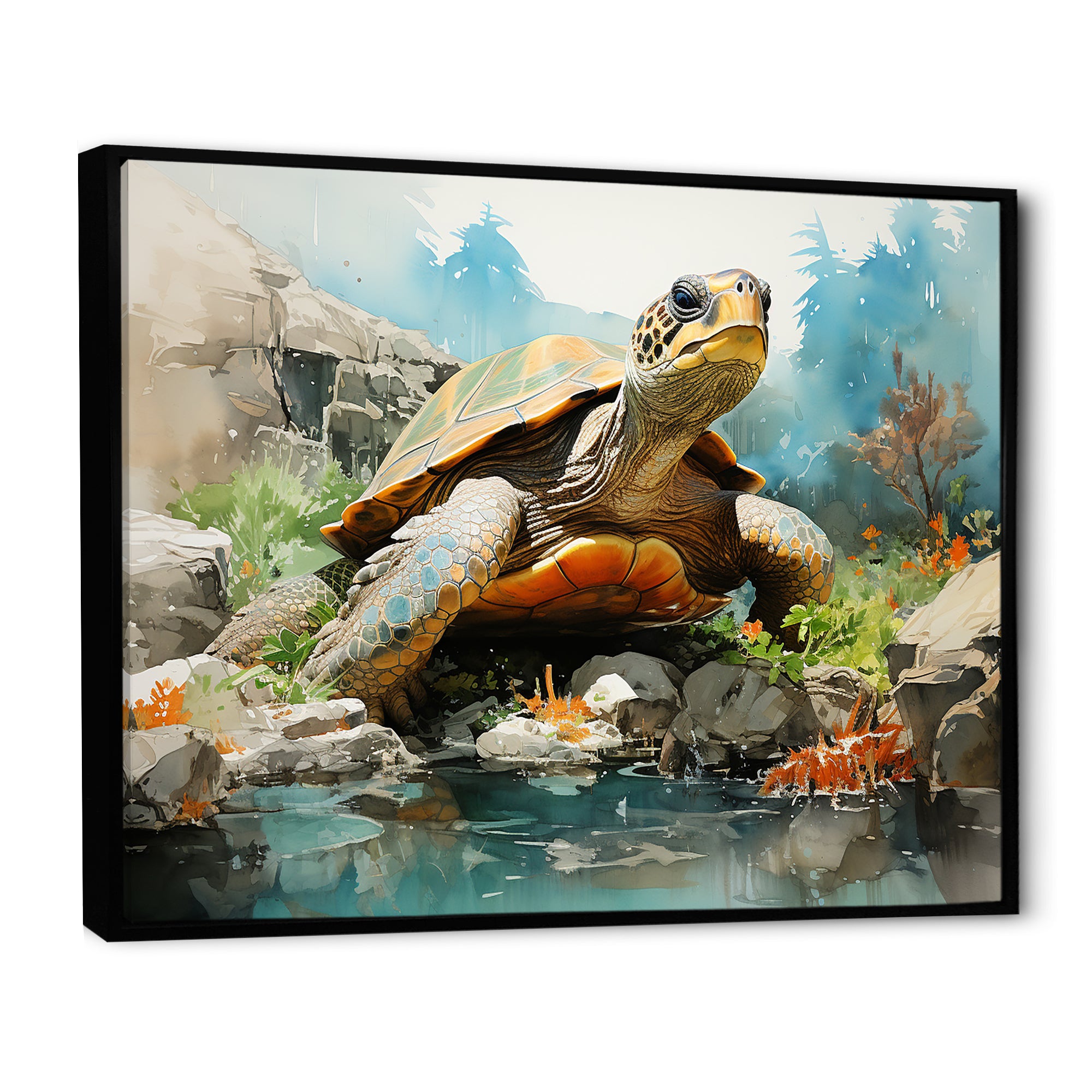 Contemporary Marine Life - Beige Turtle Wall Art
