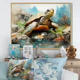 Contemporary Marine Life - Beige Turtle Wall Art