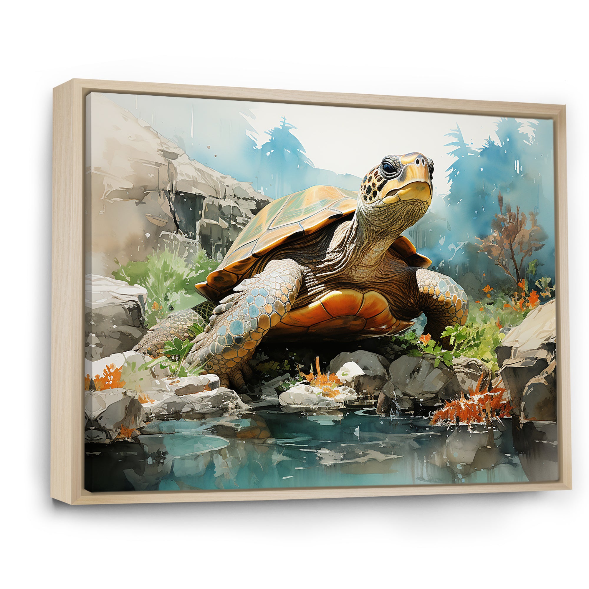 Contemporary Marine Life - Beige Turtle Wall Art