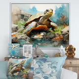 Contemporary Marine Life - Beige Turtle Wall Art