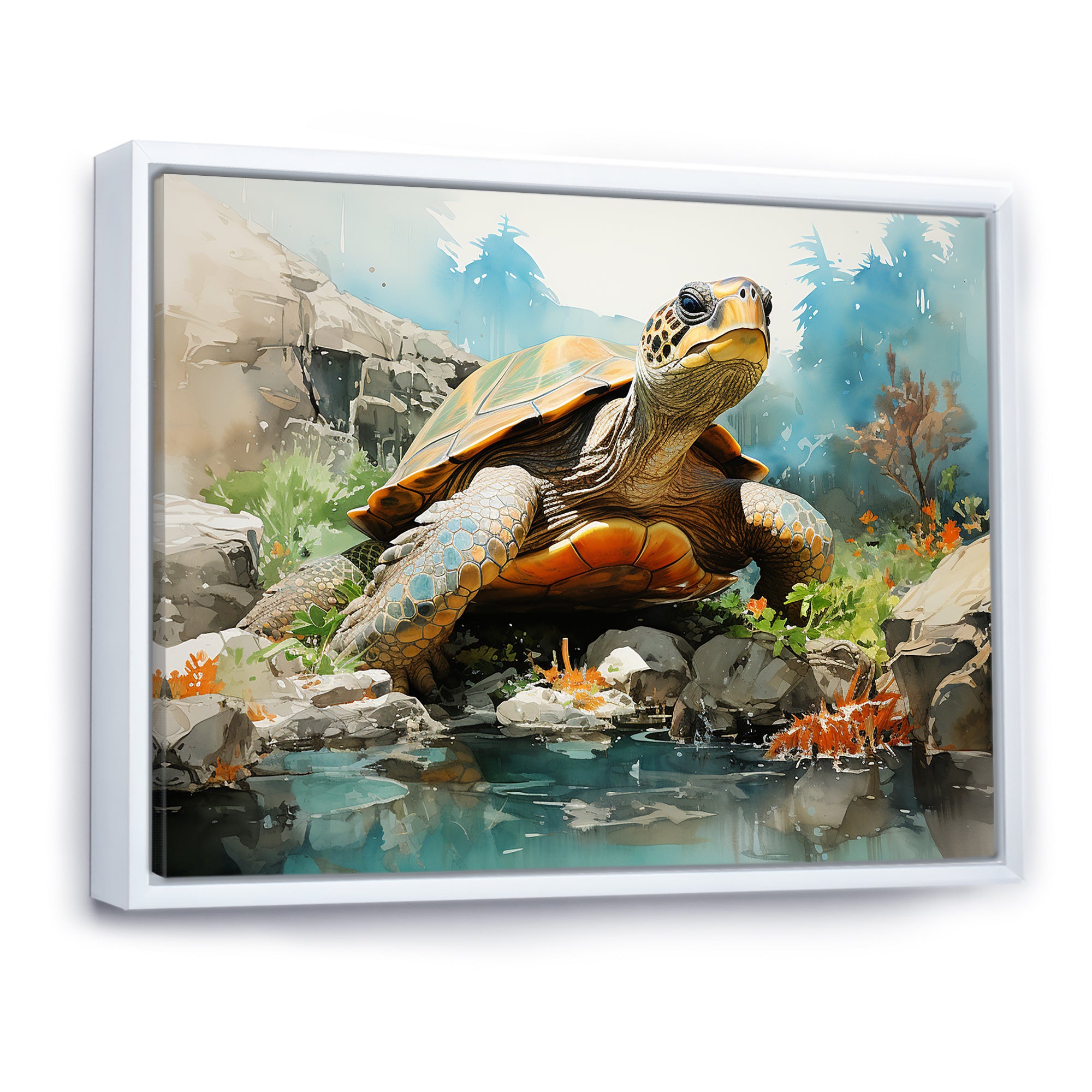 Contemporary Marine Life - Beige Turtle Wall Art