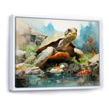 Contemporary Marine Life - Beige Turtle Wall Art