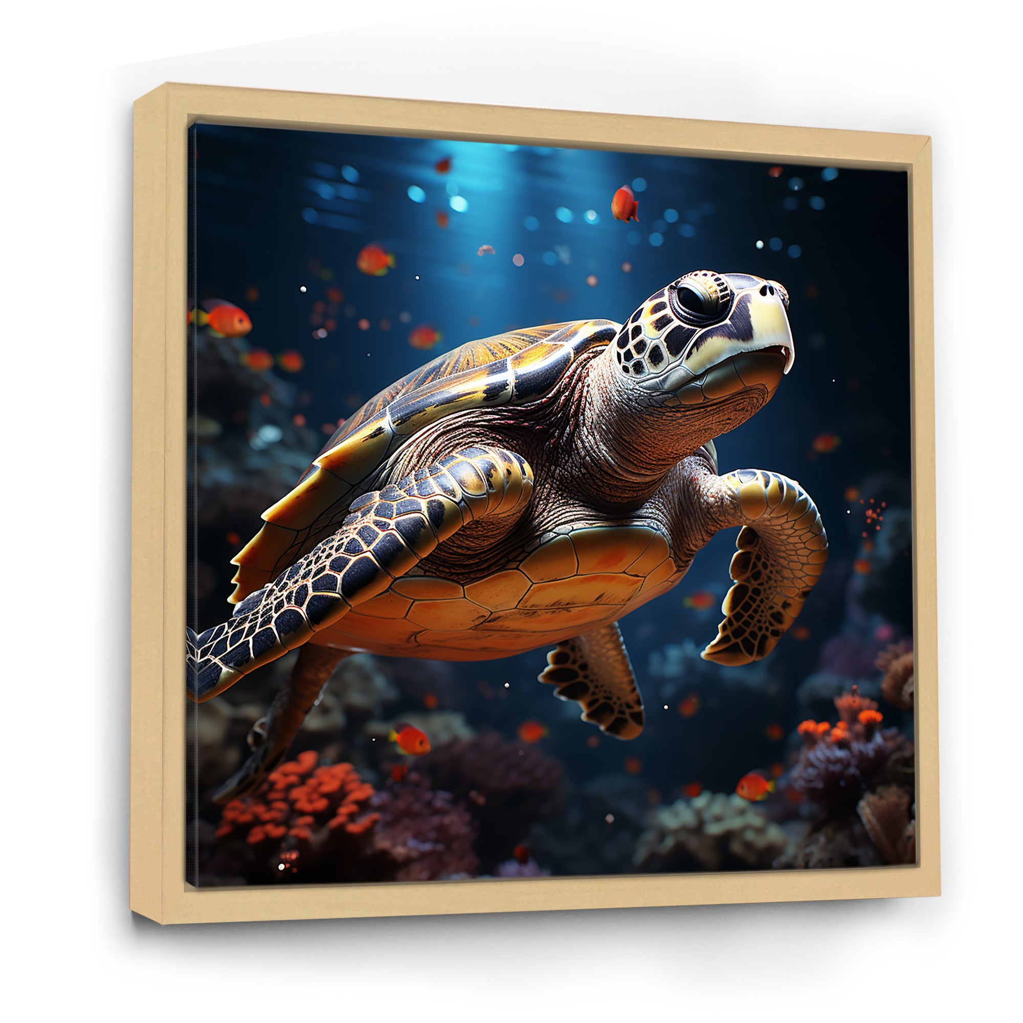 Cosmic Art Style Featuring A Turtle On A Cosmic - Turtle Large Canvas Wall Art