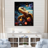 Cosmic Marine Journey - Turtle Living Room Wall Art