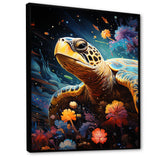 Cosmic Marine Journey - Turtle Living Room Wall Art