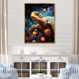 Cosmic Marine Journey - Turtle Living Room Wall Art
